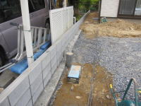 昭島の境界のブロック工事