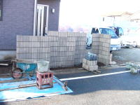 千代田町の化粧ブロック工事