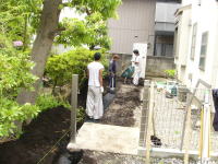 栃木の既存のブロック・フェンスの取り壊し・根切り